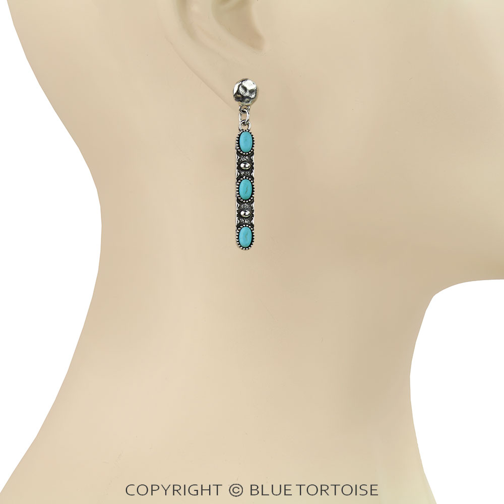 Western Style Bar Stud Earrings - Image 2