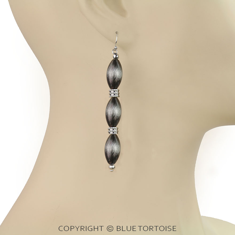 Western Navajo Style Pearl Dangle Earrings - Image 2