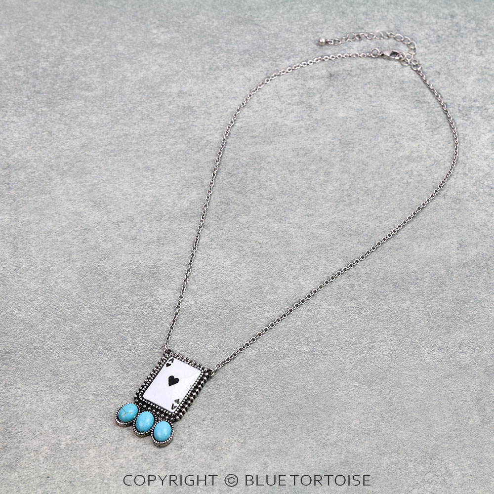 TQS Stone Ace of Spades Necklace