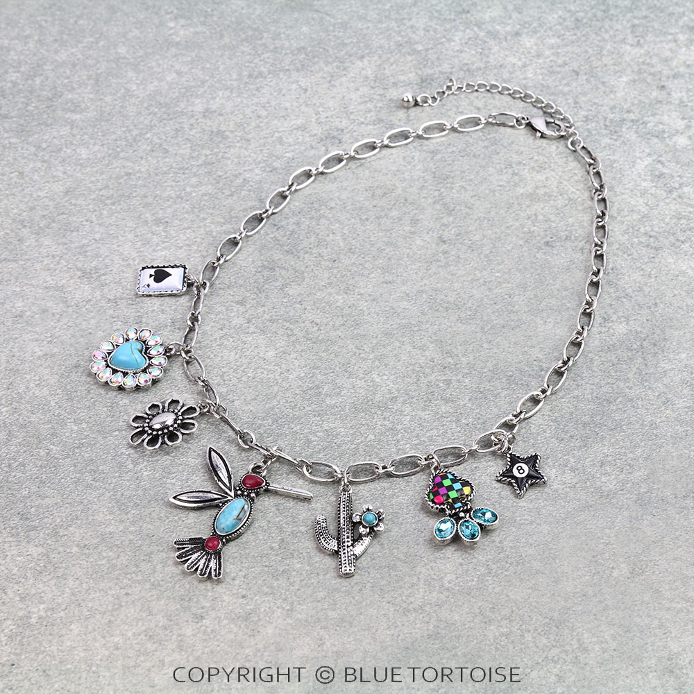 Western Hummingbird Multi Charm Necklace