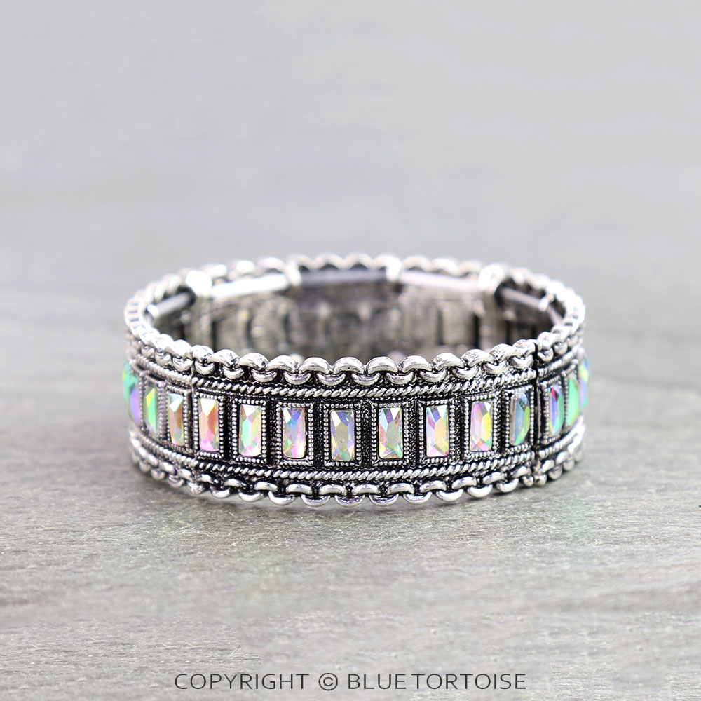 Western Chain TXR Stone Stretch Bracelet