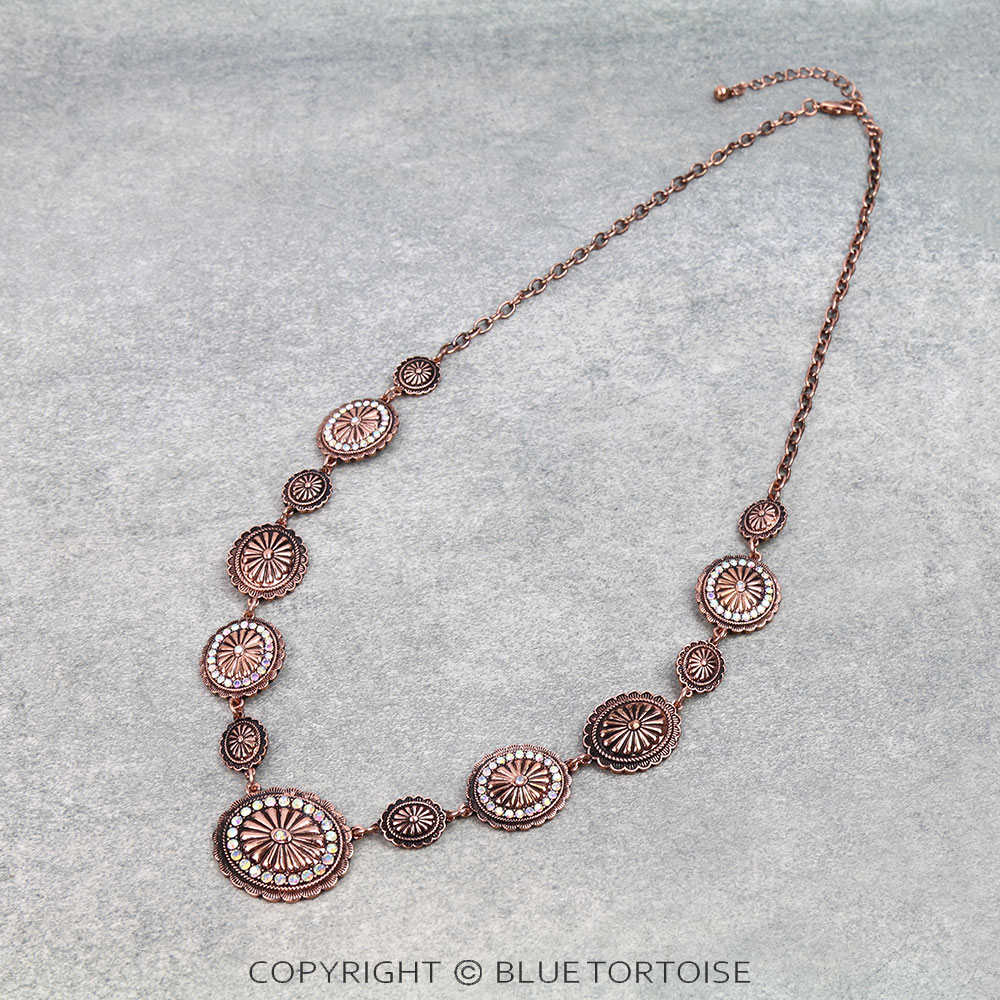 Western Concho Stone Necklace