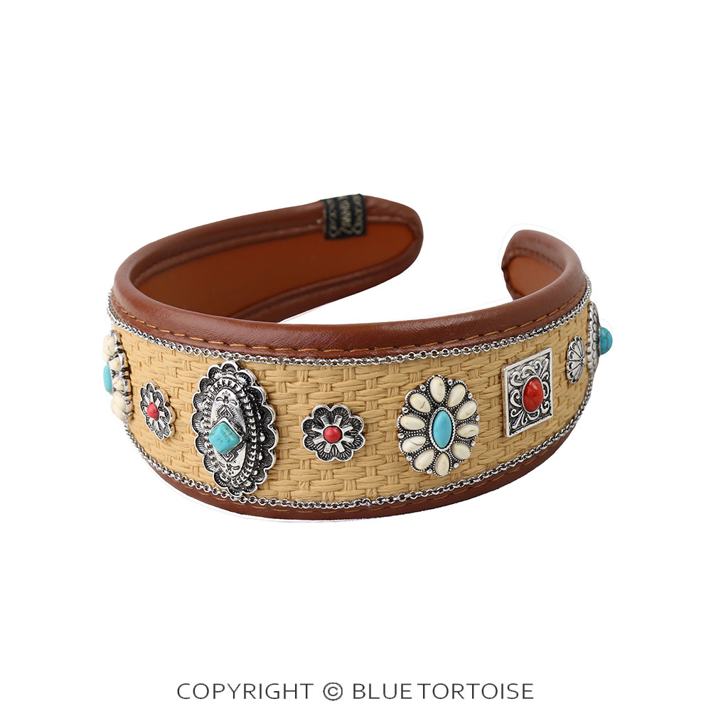 Western Concho Stone Headband