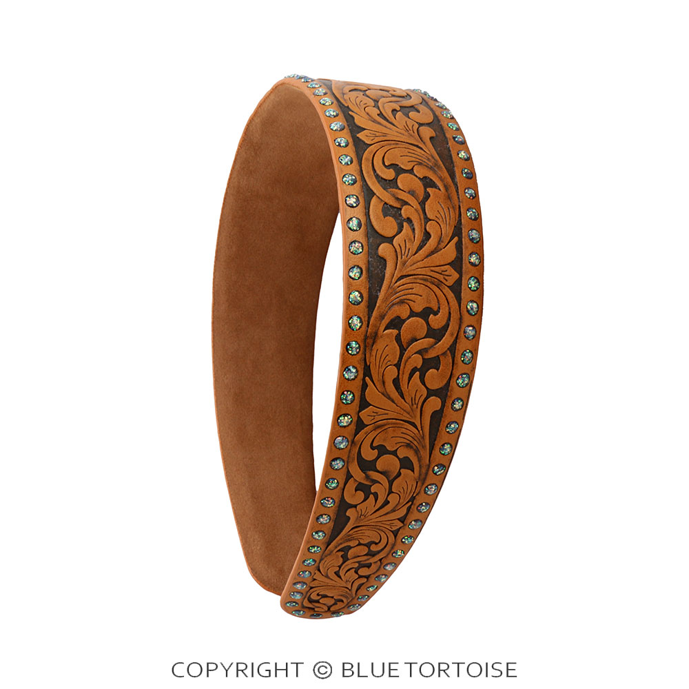 Western Etched PU Leather Headband - Image 2
