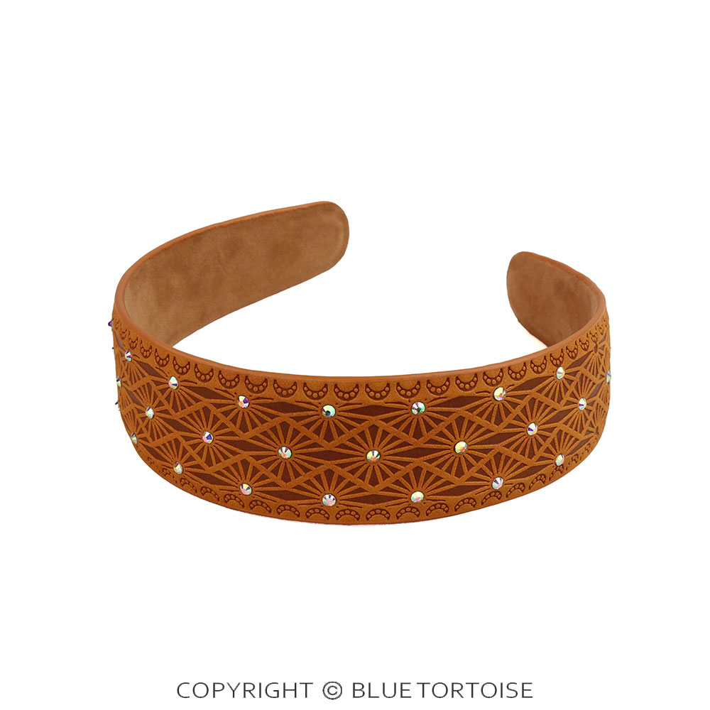 Western Etched PU Leather Headband