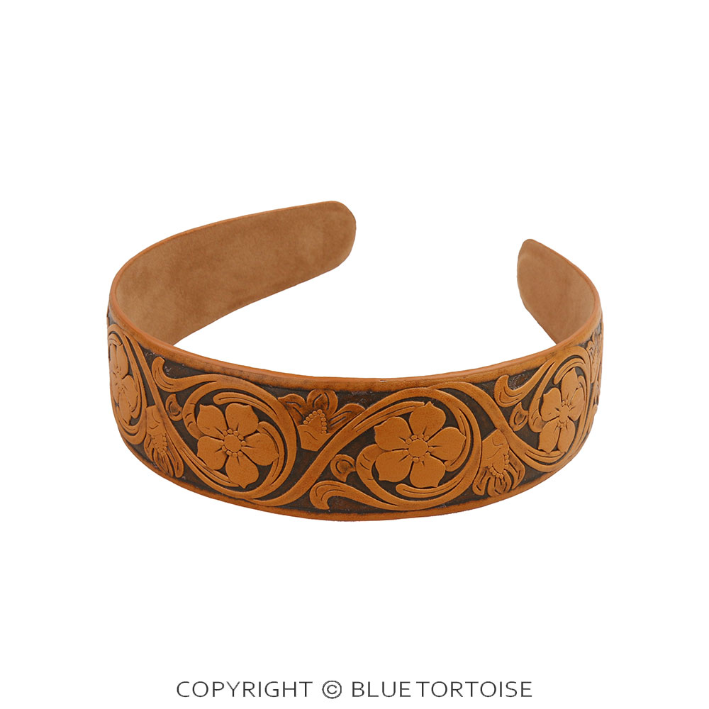 Western Etched PU Leather Headband