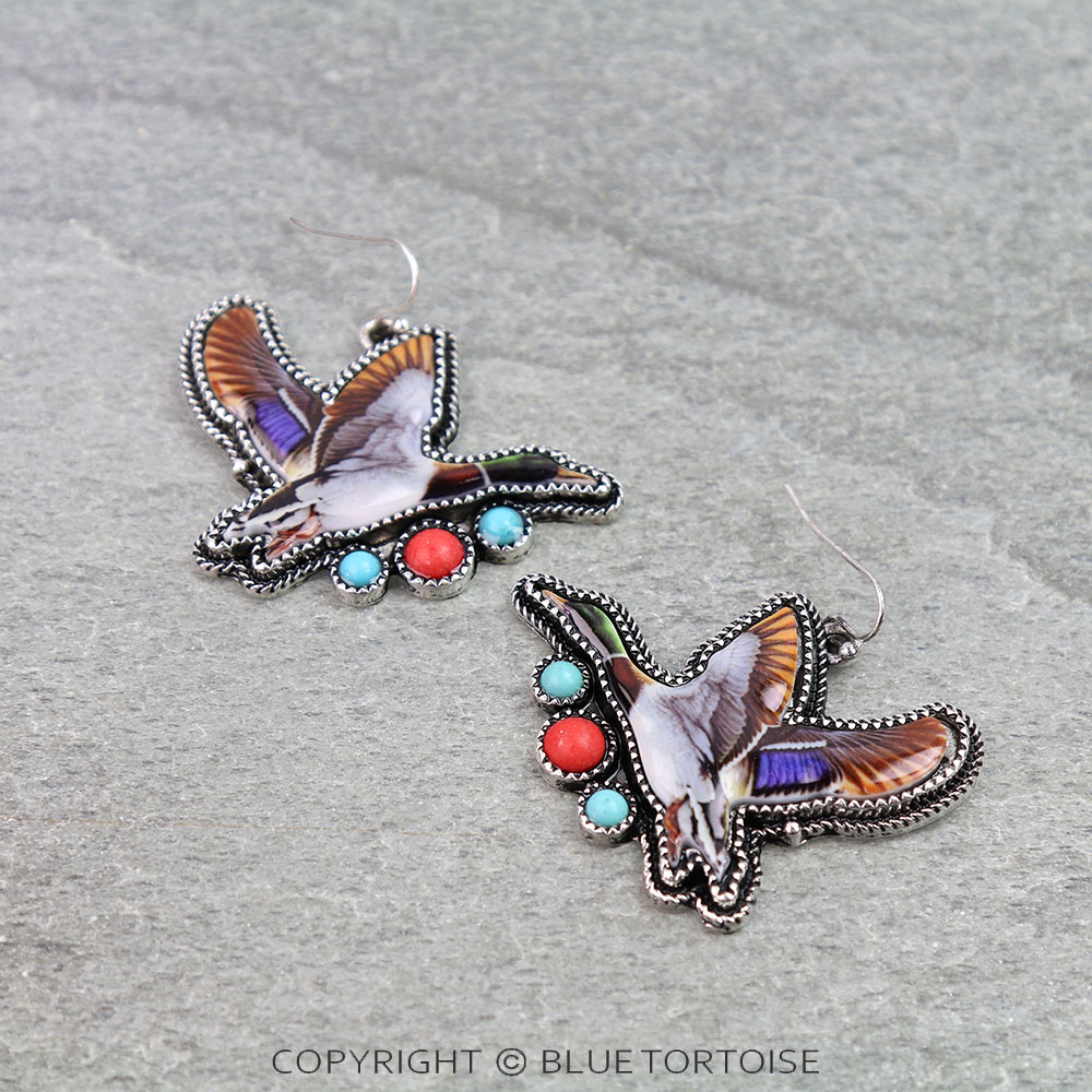 Western Flying Duck Hunting Dangle Earrings