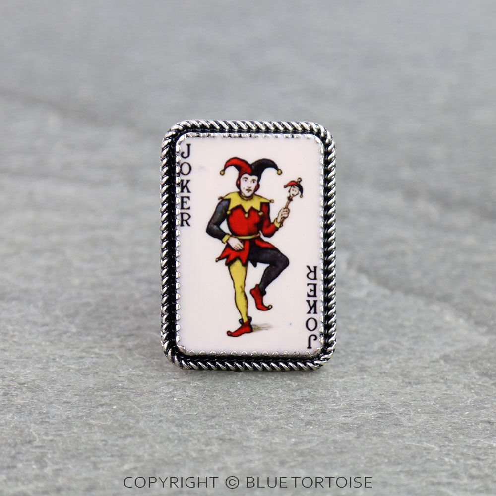Western Vintage Joker Card Cuff Ring