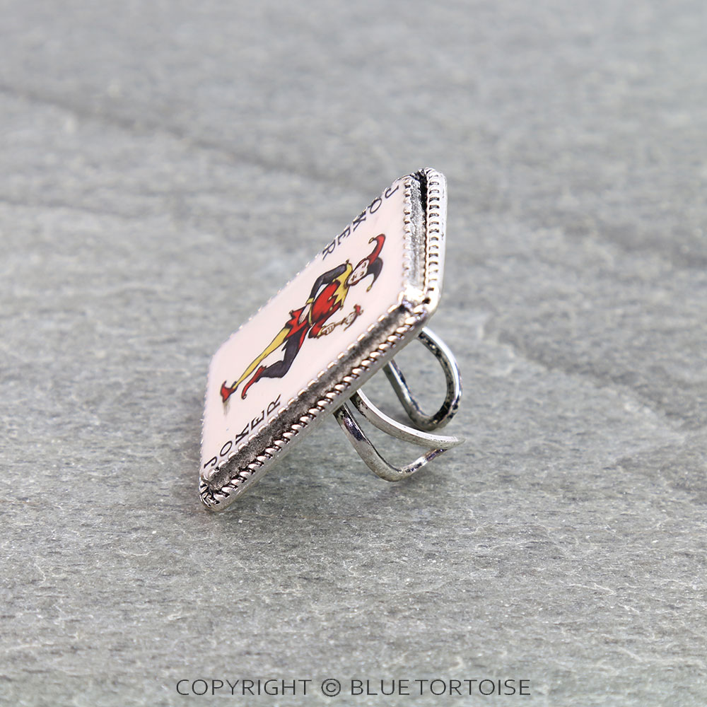 Western Vintage Joker Card Cuff Ring - Image 2