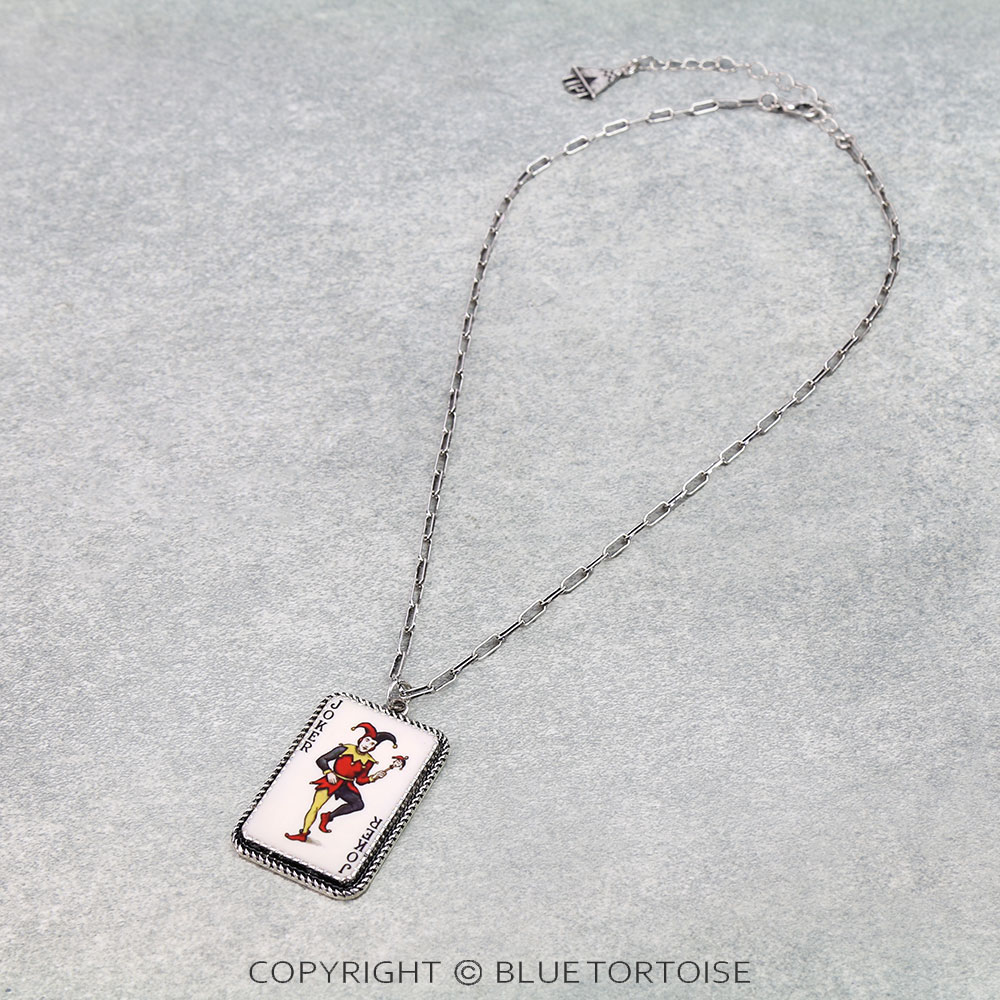 Western Vintage Joker Card Necklace