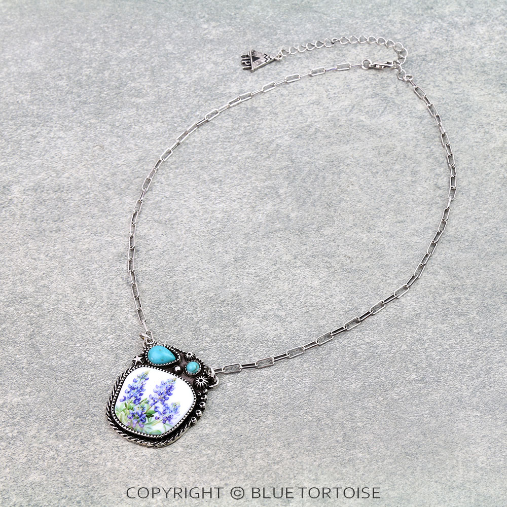 Western Flower Portrait Necklace