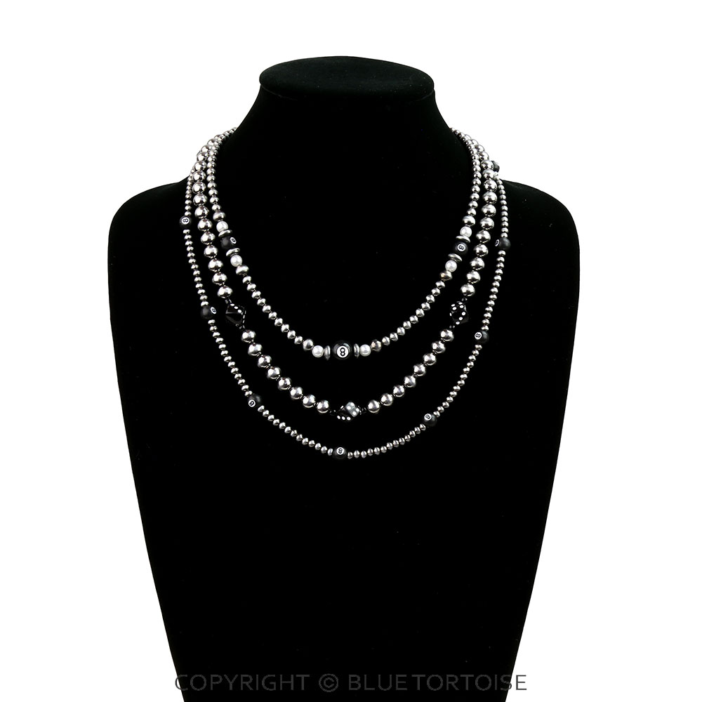 3 layered Navajo Style Pearl Fun Theme Necklace - Image 2