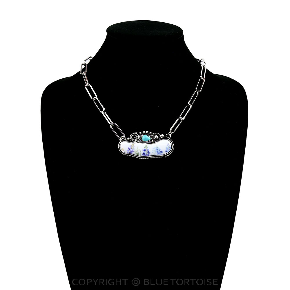 Western Flower Portrait Necklace - Image 2