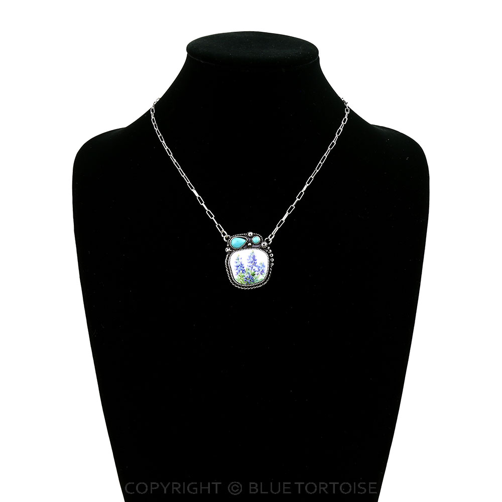 Western Flower Portrait Necklace - Image 2