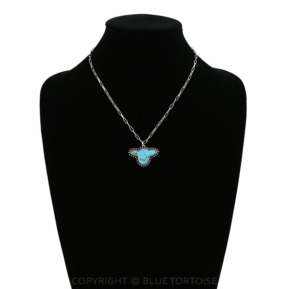 Western Cow Head Stone Necklace - Image 2