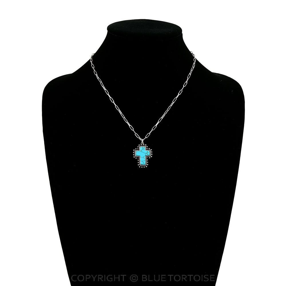 Western Cross Stone Necklace - Image 2
