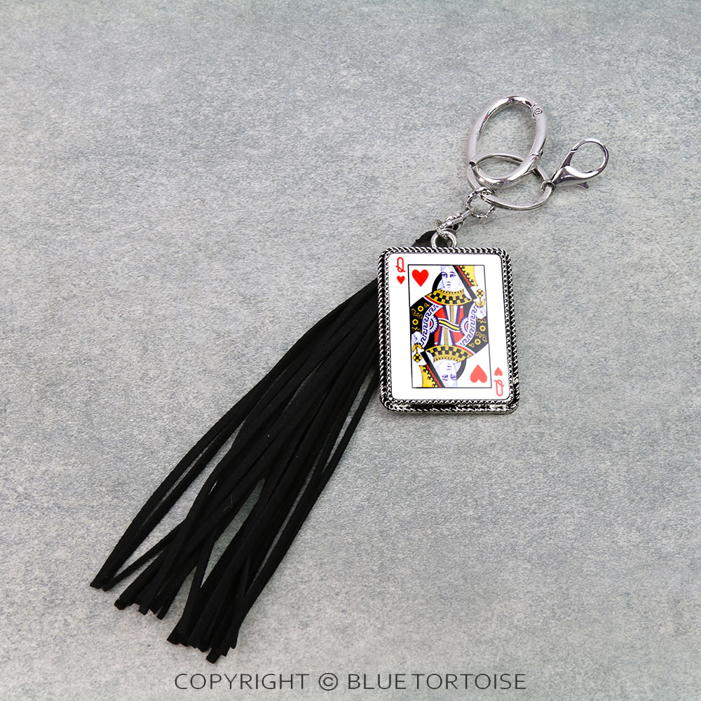 Heart Queen Card with Tassel Keychain