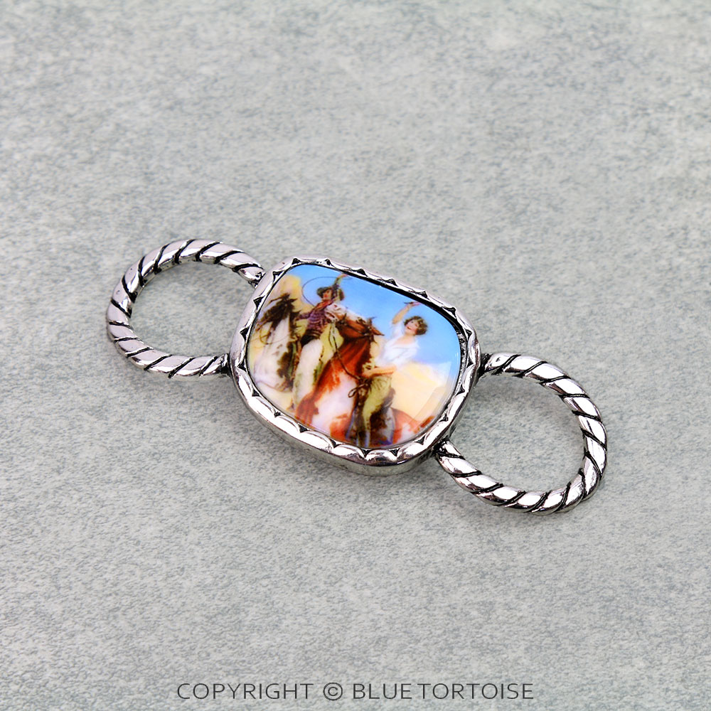 Western Cowboy Couple Scarf Charm