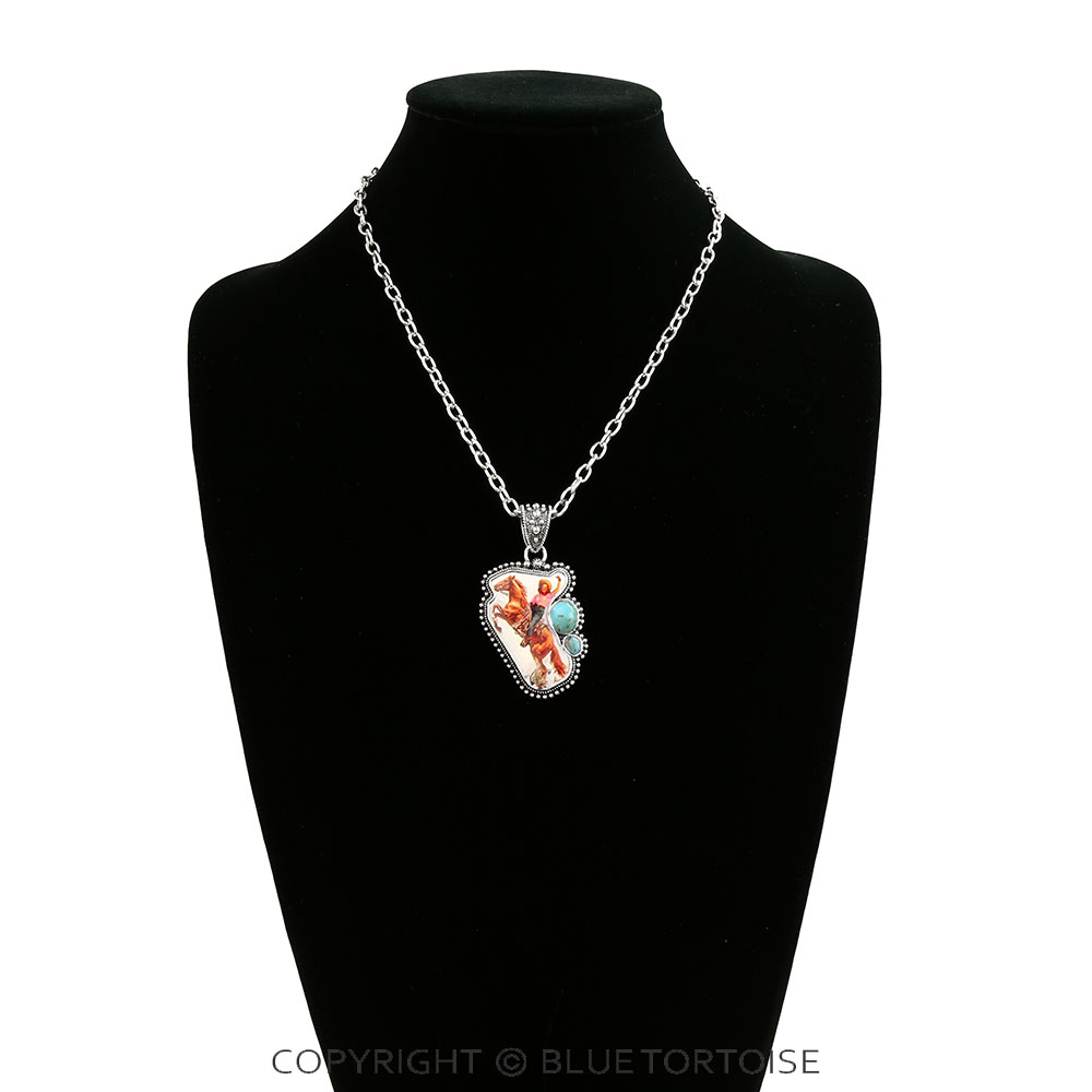 Western Cowgirl Print Necklace - Image 2