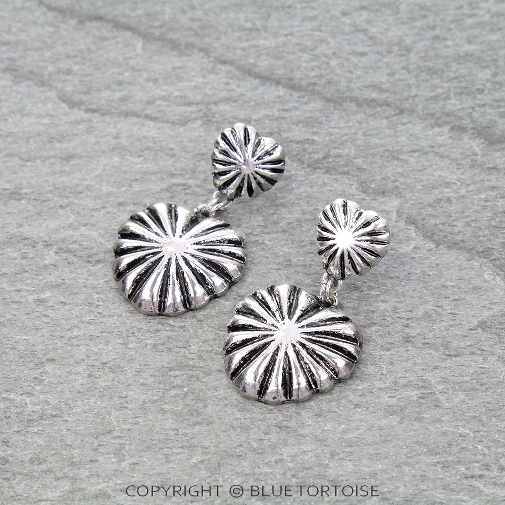 Western Heart Concho Stud Earrings