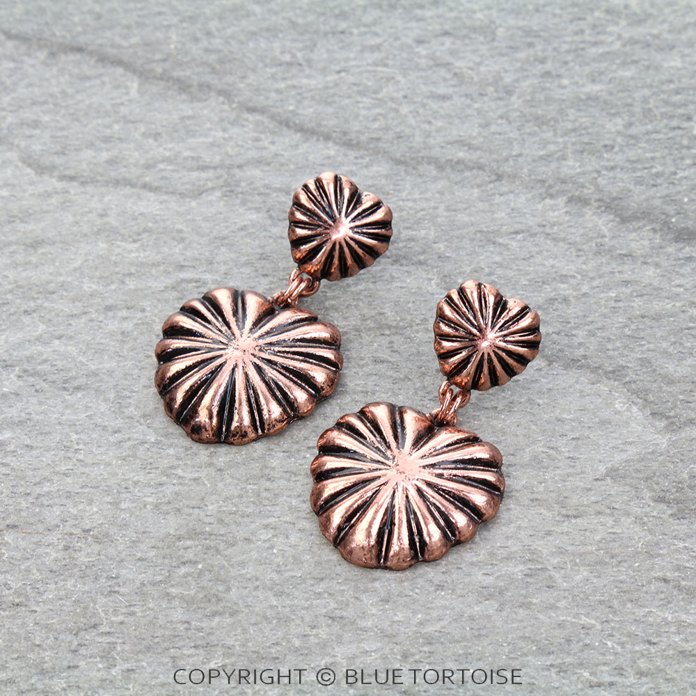 Western Heart Concho Stud Earrings