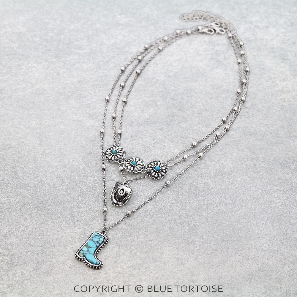 3 Layered Western Theme Necklace