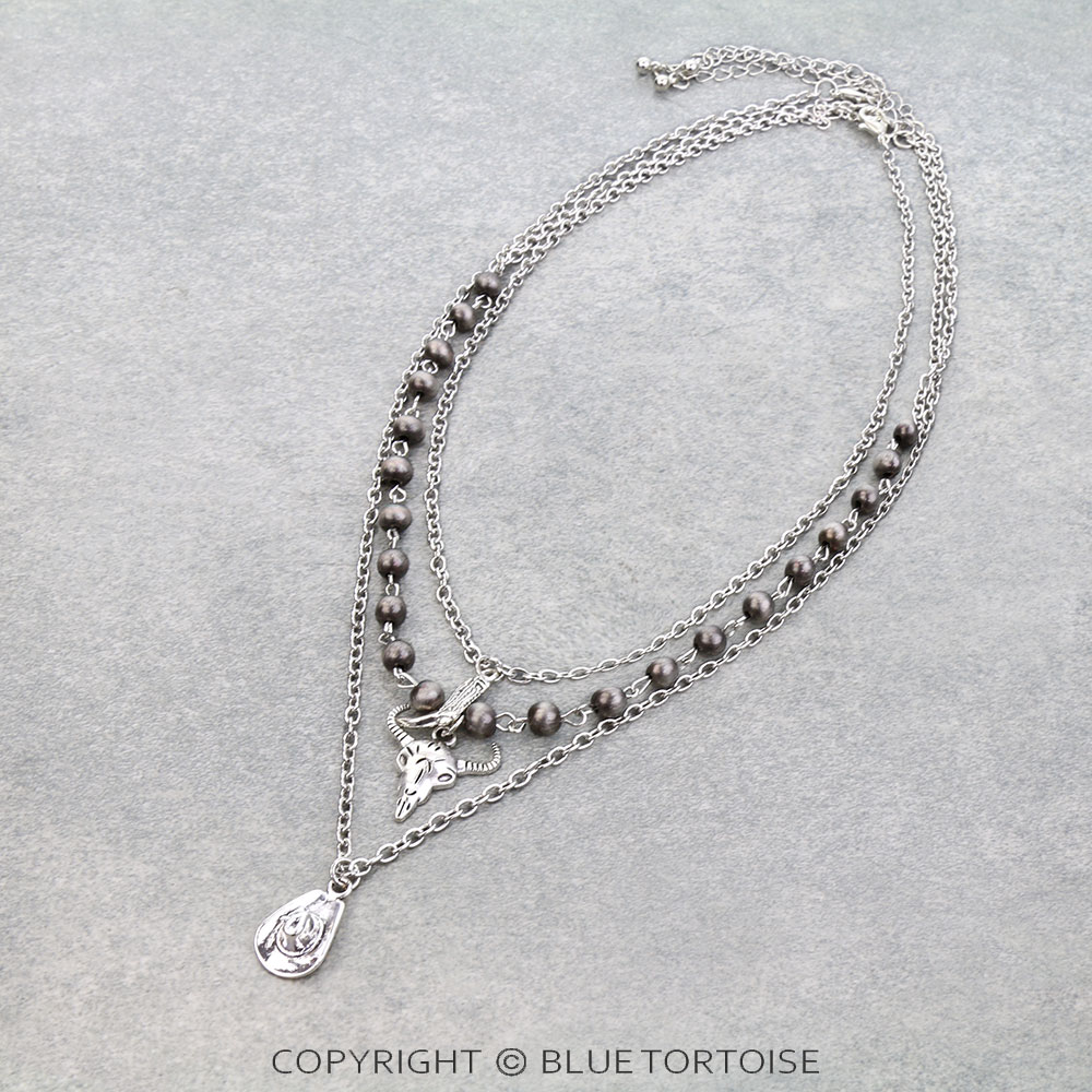 3 Layered Western Theme Necklace