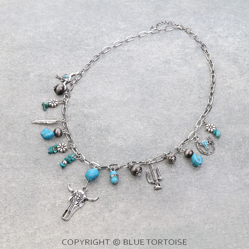 Western Theme Multi Charm Necklace