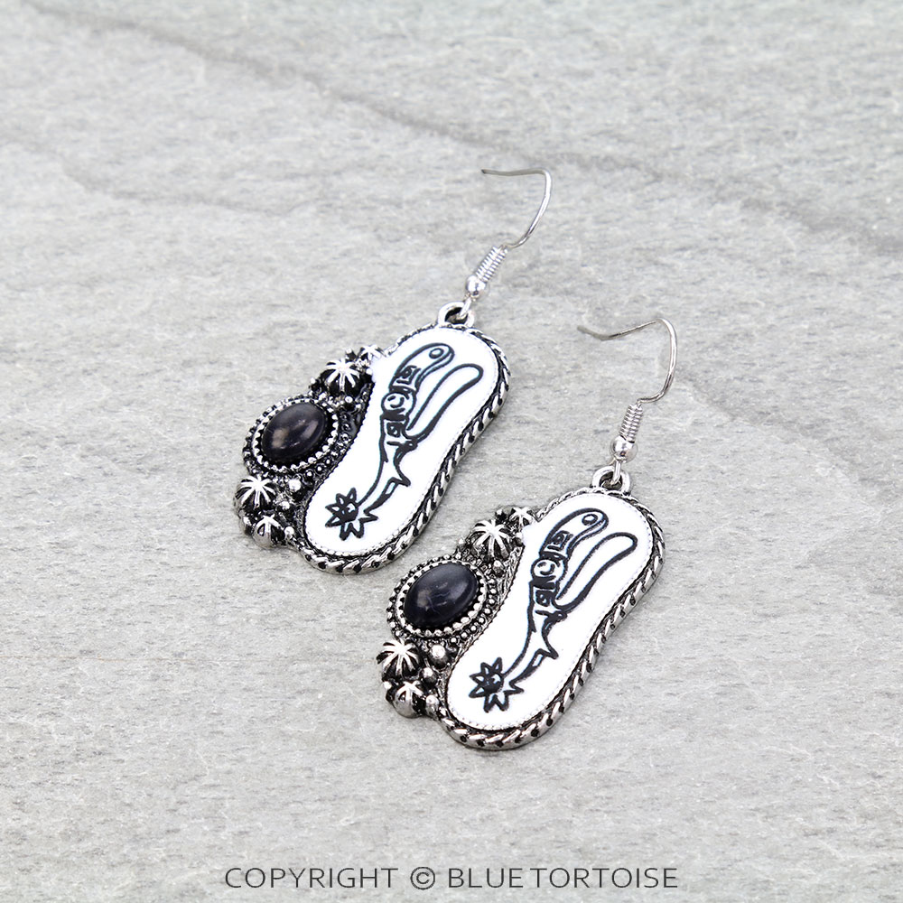 Western Cowboy Boots Saddle Dangle Earrings