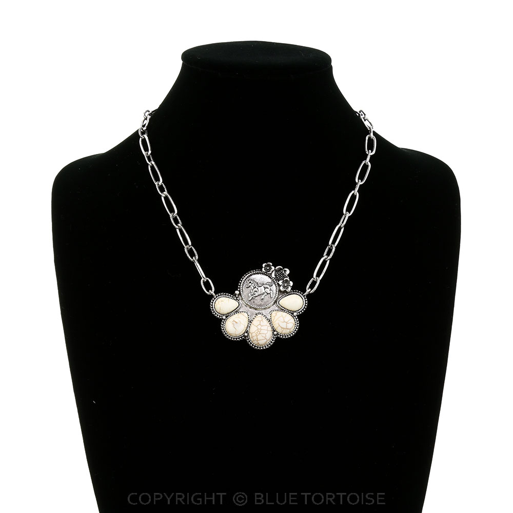 Western Flower TXR Horse Coin Necklace - Image 2