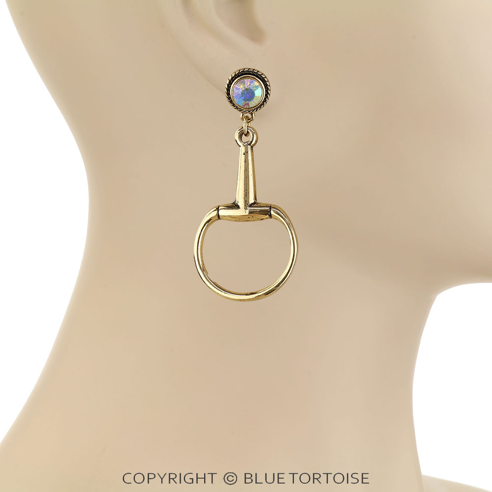 Western Horsebit Stone Stud Earrings - Image 2