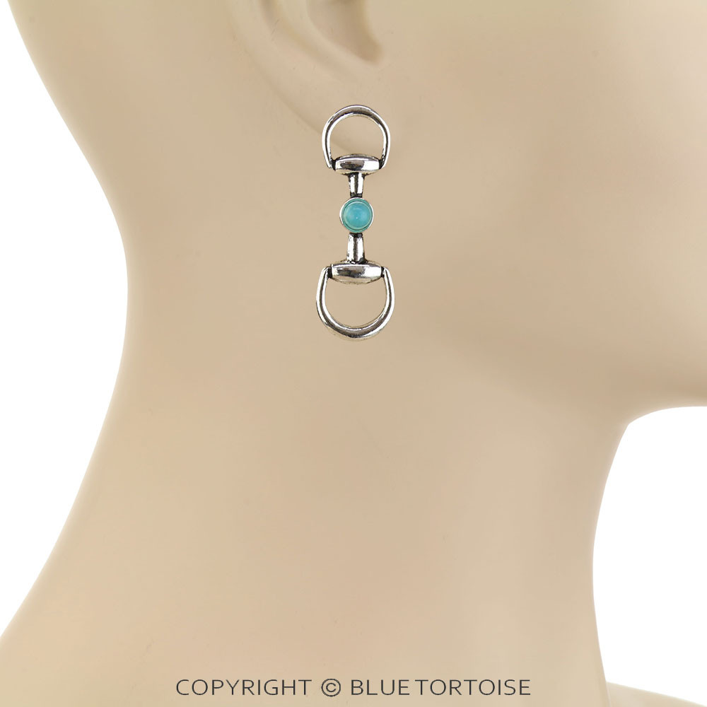 Western Horsebit Stone Stud Earrings - Image 2