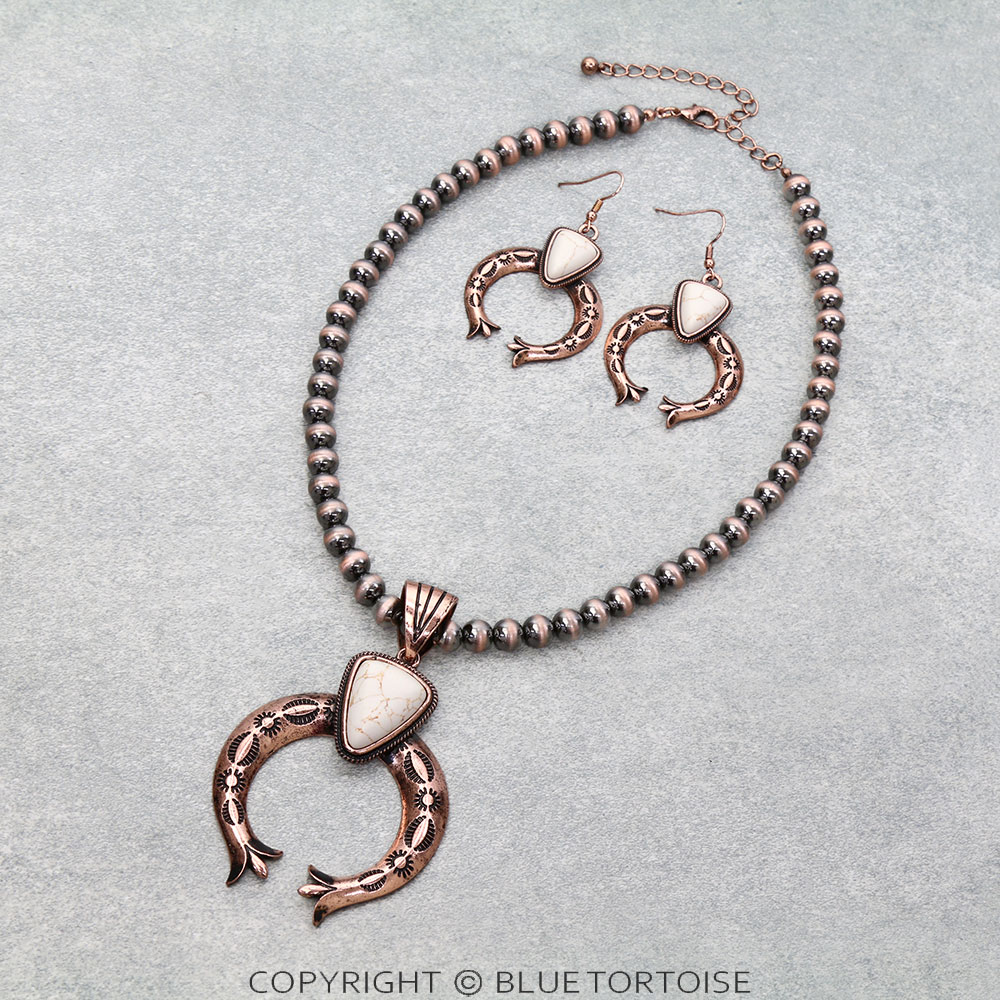 Western Squash Blossom Pendant Necklace Set