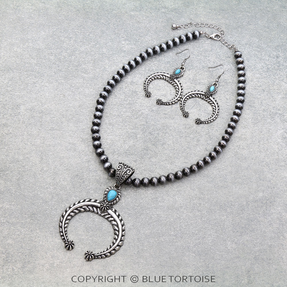 Western Squash Blossom Pendant Necklace Set