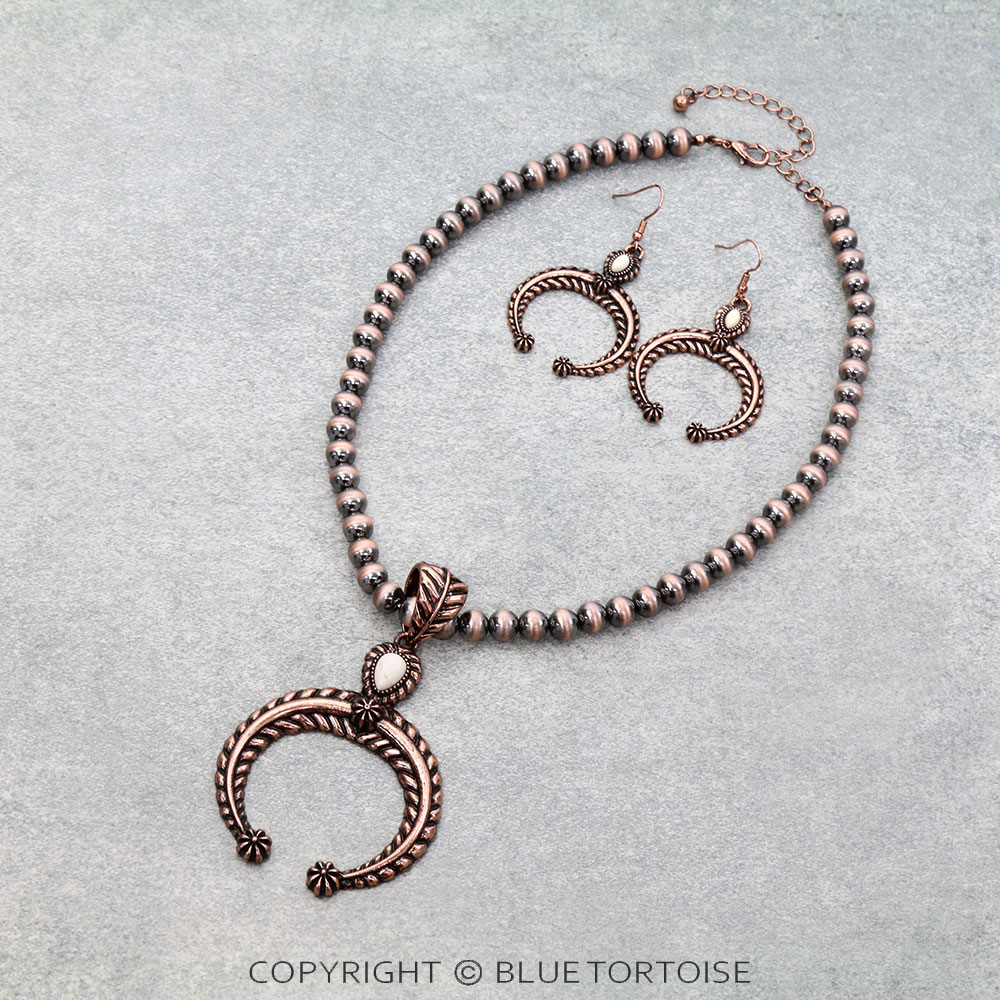 Western Squash Blossom Pendant Necklace Set