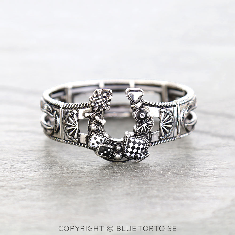 Western Horseshoe Gamble Stretch Bracelet