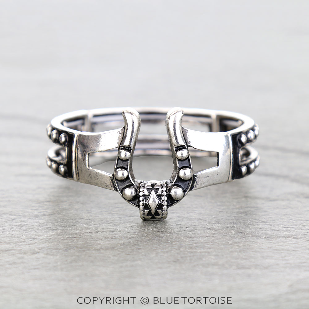 Western Horseshoe Aztec Stretch Bracelet