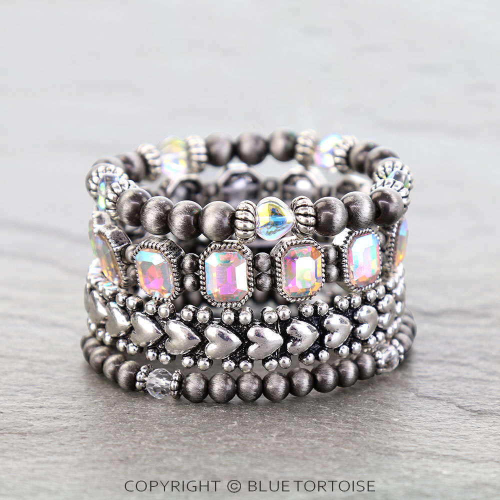 Western Ball TXR Heart Stackable Bracelet