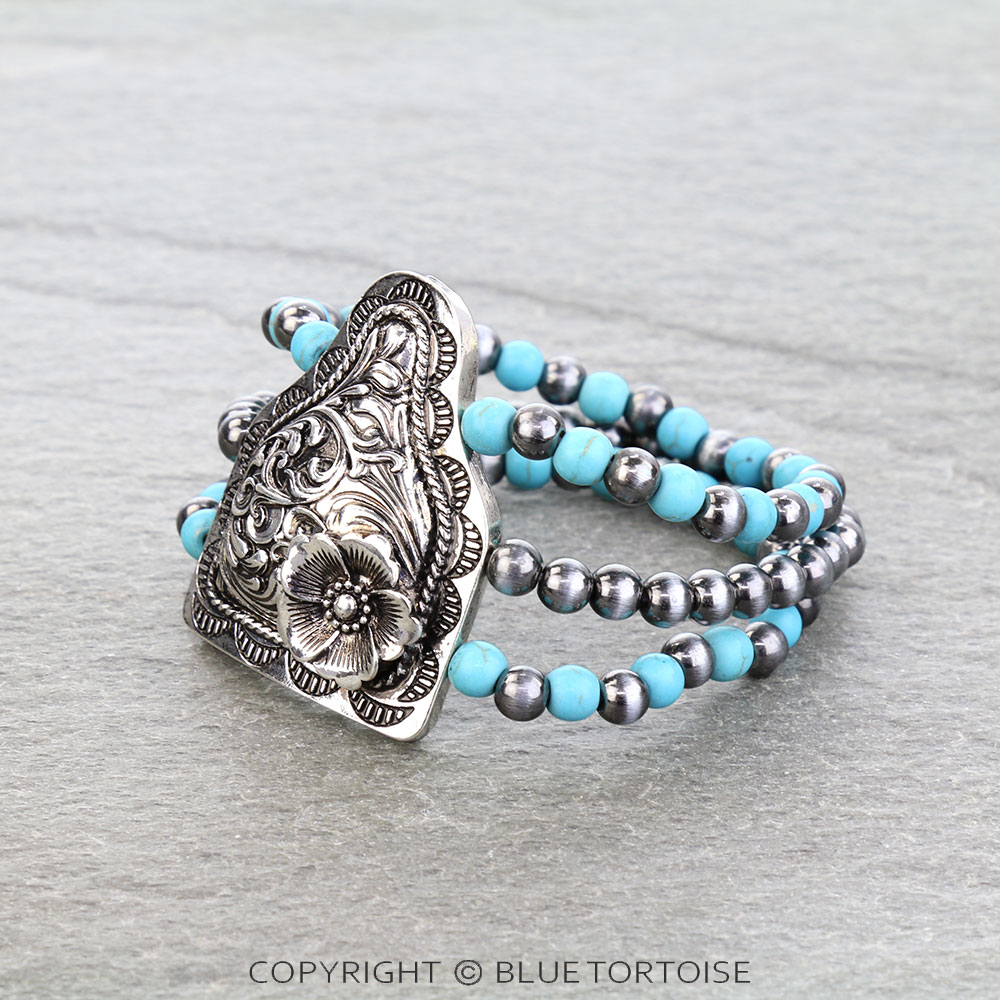 Western Filigree Ear Tag Stretch Bracelet - Image 2