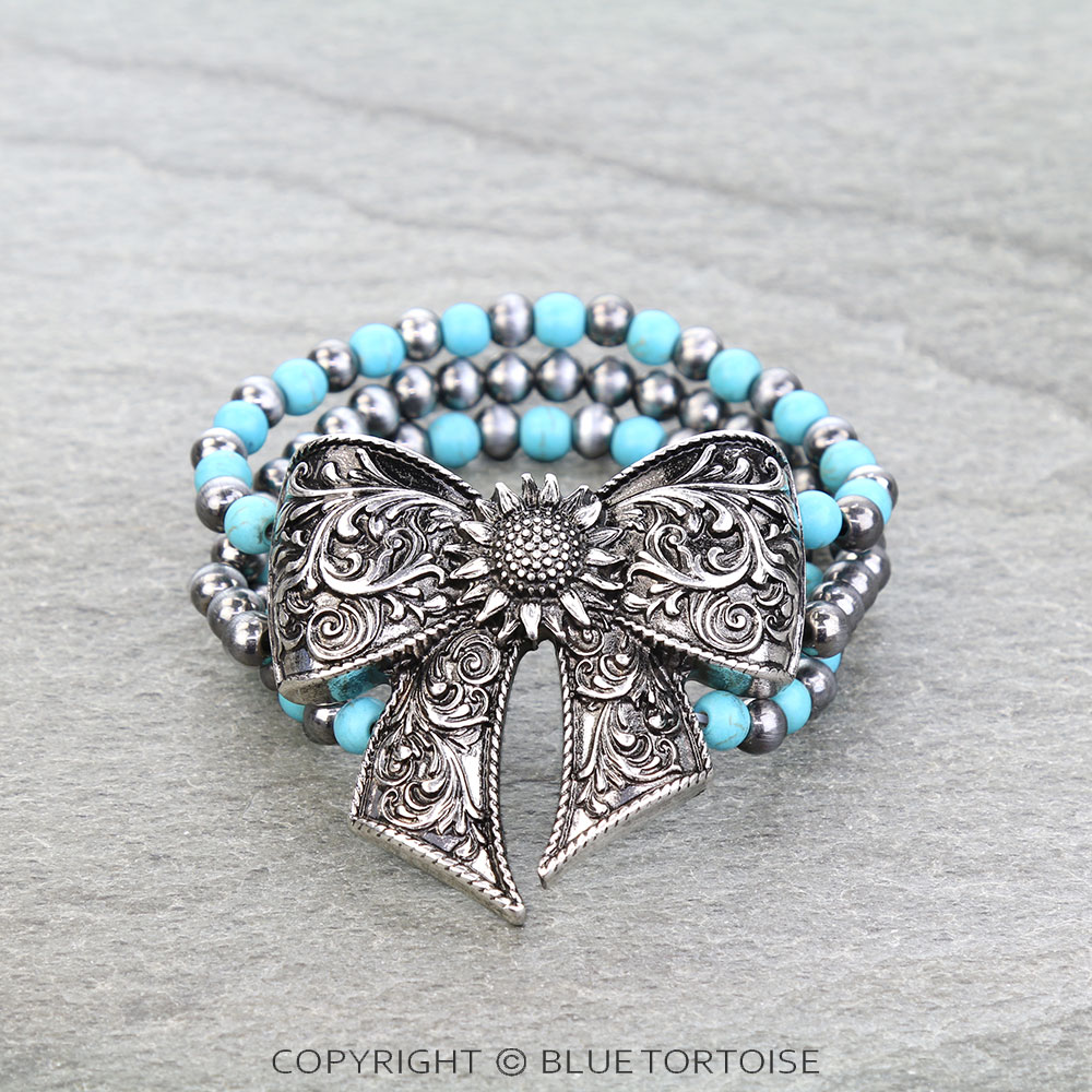 Western Filigree Bow Stretch Bracelet