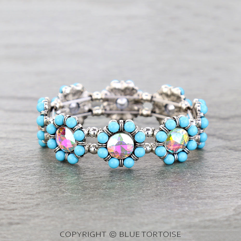 Western Concho Stone Stretch Bracelet