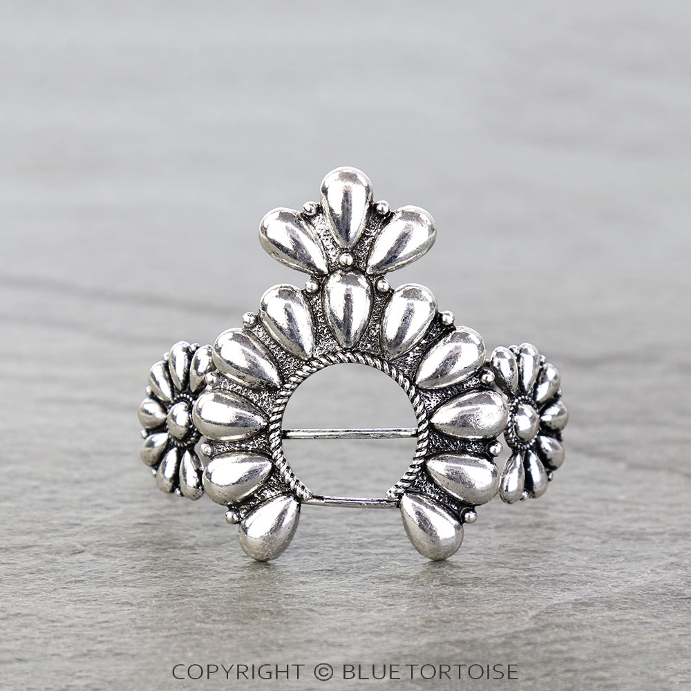 Western Ball TXR Squash Blossom Cuff Bracelet