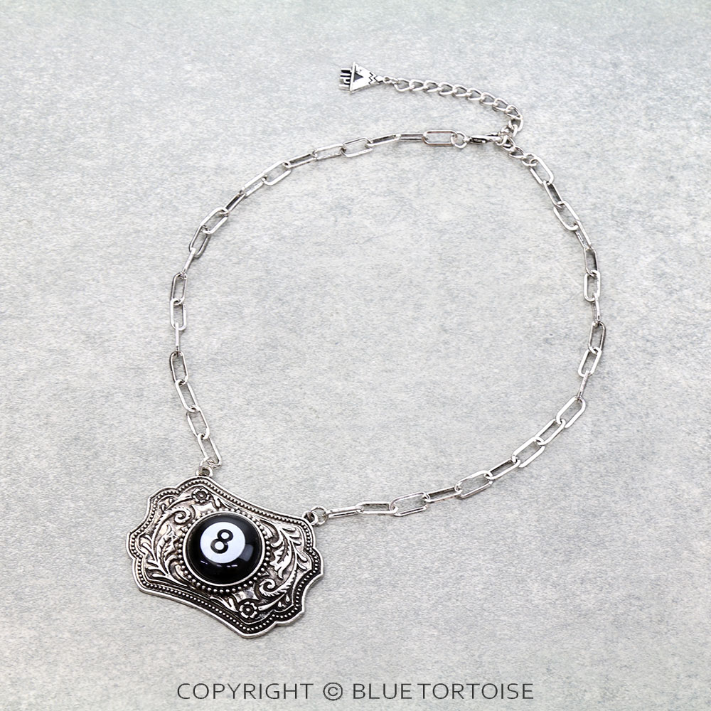 Western 8 Ball Plate Necklace