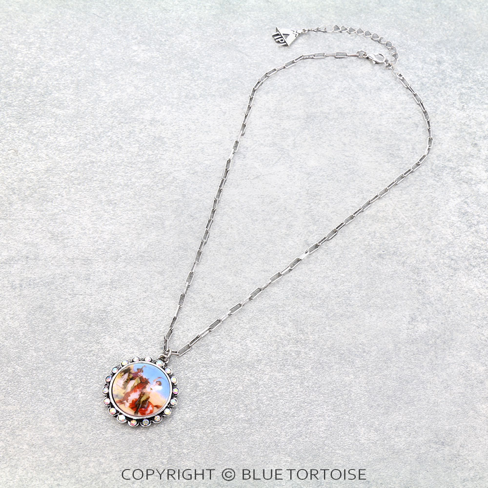 Western Cowgirl Portrait Necklace