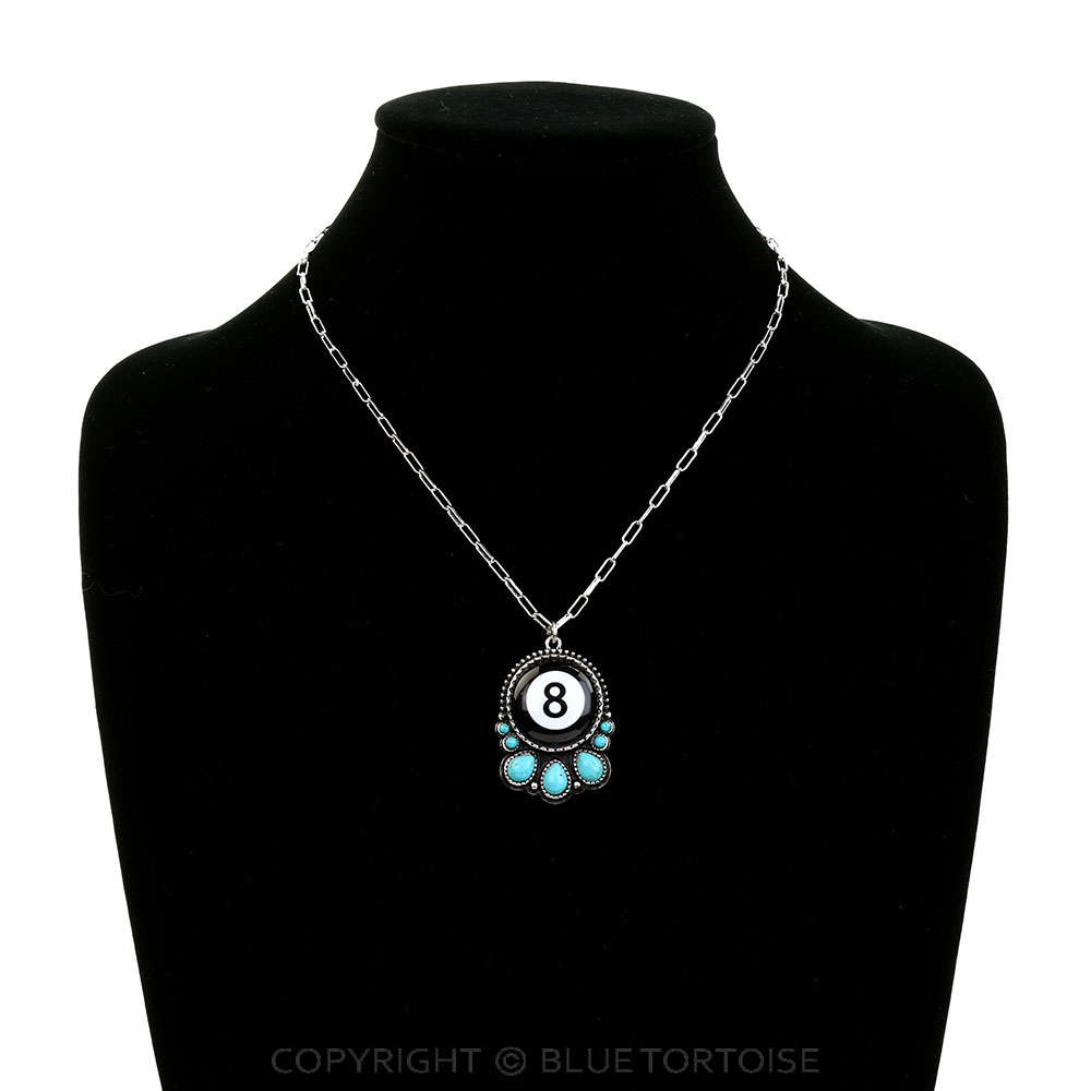 Western 8 Ball Stone Necklace - Image 2