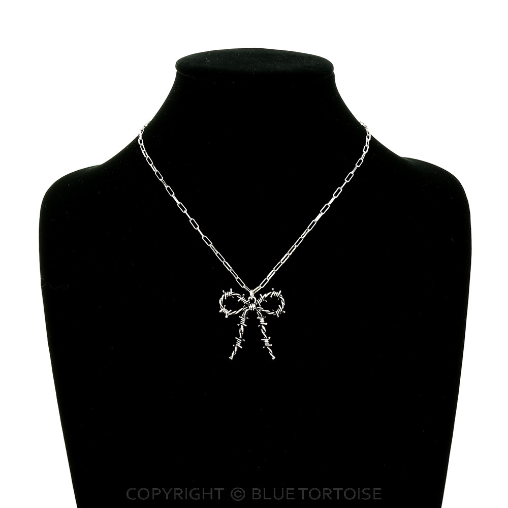 Western Barbed Wire Bow Necklace - Image 2