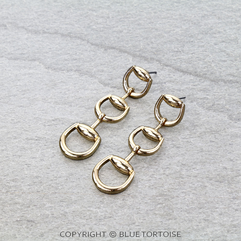 Western Horsebit Drop Stud Earrings