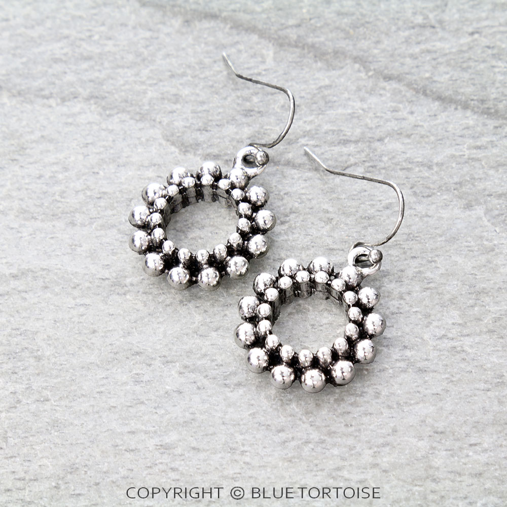 Western Ball TXR Round Dangle Earrings