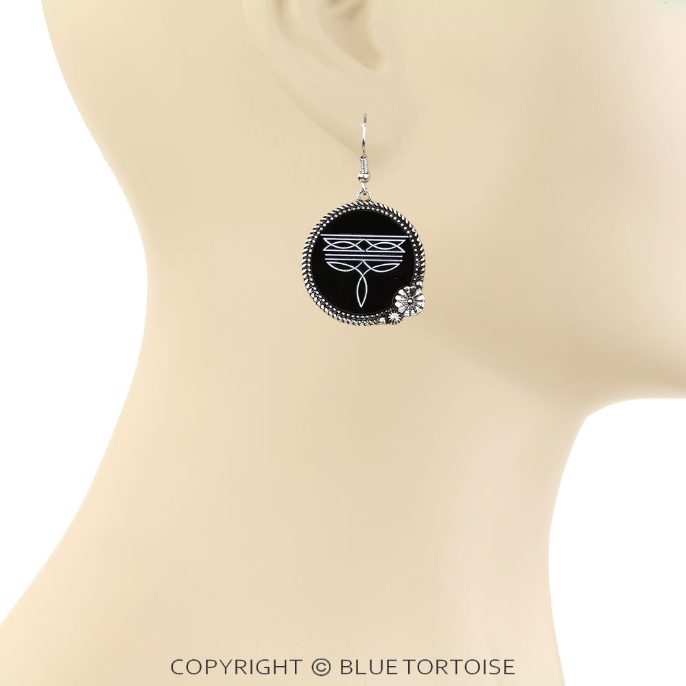 Western Boot Stitch Dangle Earrings - Image 2