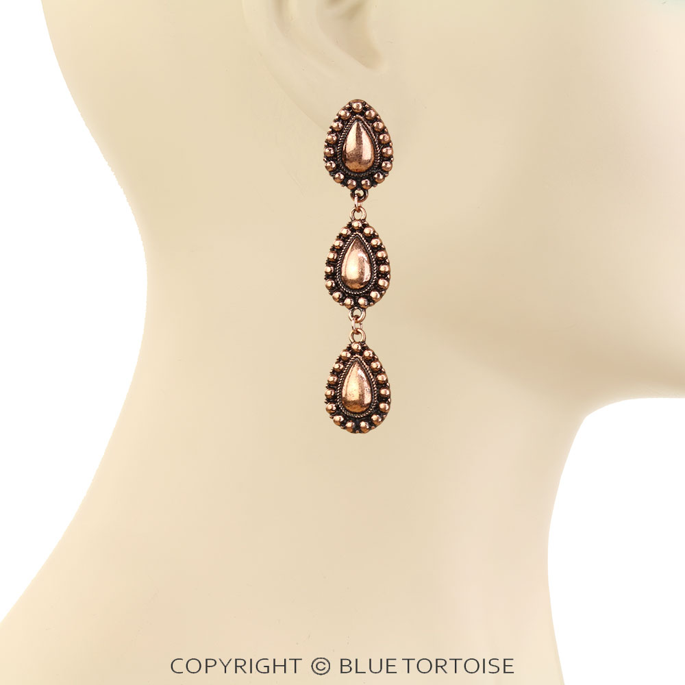 Western Ball TXR Teardrop Stud Earrings - Image 2